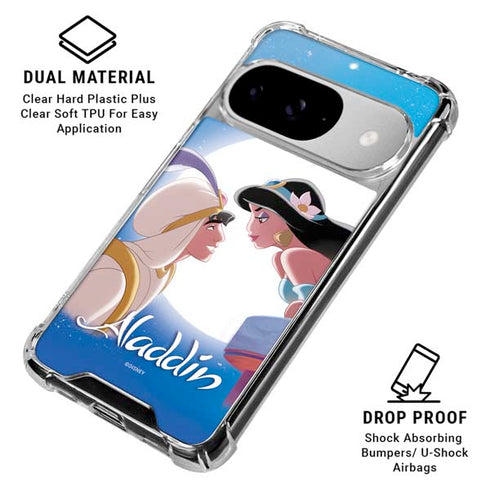 Disney Aladdin and Princess Jasmine Kiss Google Pixel 10 Clear Case